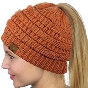 Messy bun CC beanie
